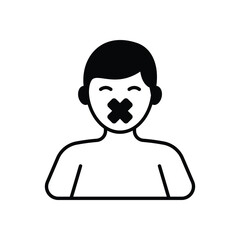 Male Silent Protest vector icon