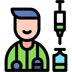 Vector Icon doctor, injection, covid, vaccine, healthcare Icon