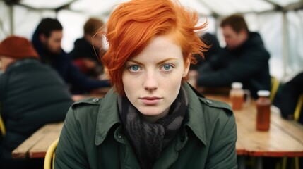 Obraz premium close-up photo of a redheaded girl