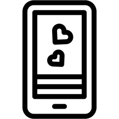 dating app, smartphone, love, heart, romantic Icon