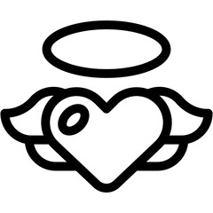 angel, heart wings, heart, valentine day, romantics Icon