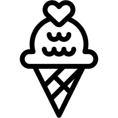 icecream, cone, frozen, romantic, love Icon