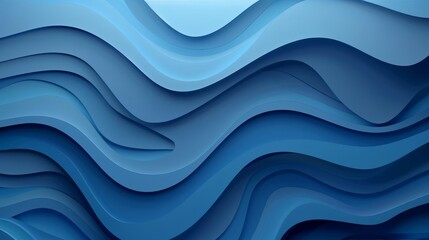 Azure wave on liquid blue background, resembling a fractal art painting