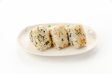 揚げ玉と大葉のおむすび