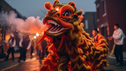 Dragon lantern illuminated at Chinese Lantern Festival