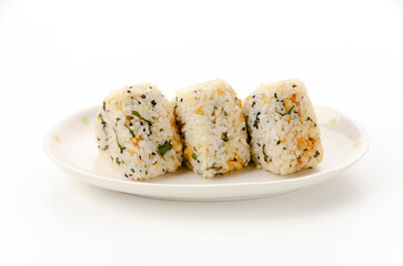 揚げ玉と大葉のおむすび