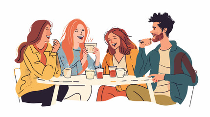 Friends enjoying each others company over coffee Hand