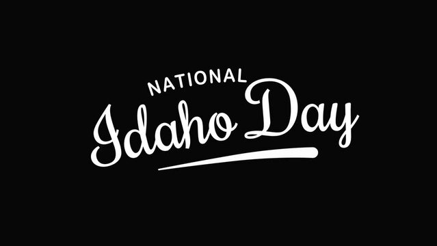National Idaho Day Text Animation. Great for National Idaho Day Celebrations, for banner, social media feed wallpaper stories.