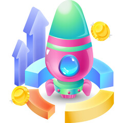 space rocket vector illustration