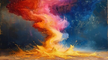 "Cosmic Dance: A Vivid Explosion of Color and Energy"