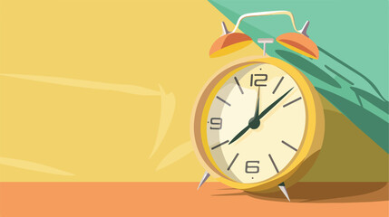 Alarm clock on color background Vector style vector d