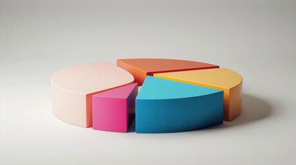 Fototapeta premium Business pie chart Paper Info graphics hyper realistic 