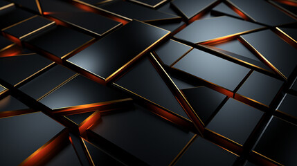 Unlocking the beauty of abstraction through the harmonious dance of orange and black lines. This D artwork showcases the power of intersecting lines in forming a mesmerizing geometric grid.