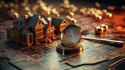 Unveiling hidden treasures with the help of a magnifying glass and a house on the map. ️