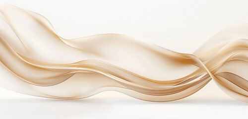 Almond beige abstract wave design, clearly isolated on a white backdrop, captured in HD.
