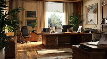 contemporary office hyper realistic 
