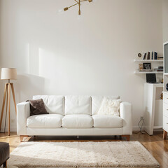 modern living room interior design with white sofa