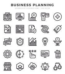 Business Planning icons Pack. Lineal icons set. Business Planning collection set.