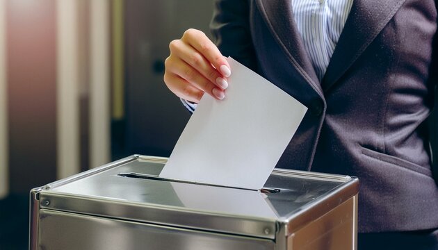 投票箱に投票用紙を入れるコンセプト
