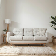 modern living room interior design with white sofa