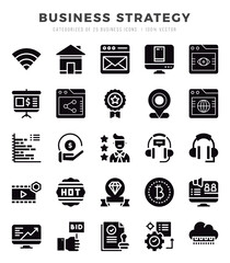 Business Strategy icons Pack. Glyph icons set. Business Strategy collection set.