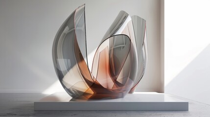 modern abstract glass architectural forms. hyper realistic 