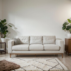 modern living room interior design with white sofa