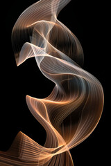 Naklejka premium Ethereal Wave Sculpture Against Dark Background
