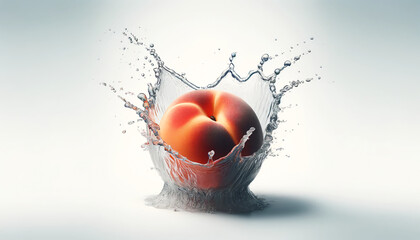 The white background of a peach drowning