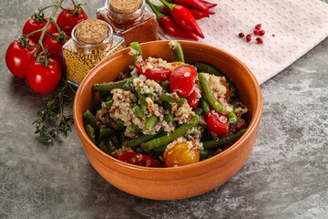 Vegan boiled quinoa with vegetables