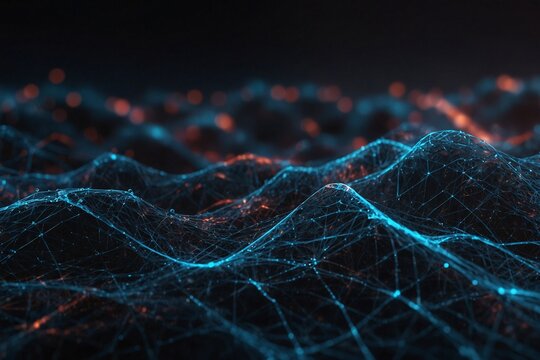 A computer generated image of a blue and orange wave