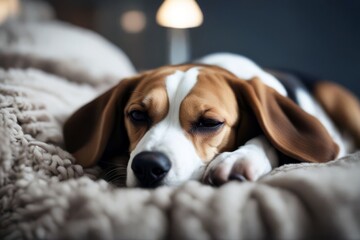 'home bed dog sleeping beagle pet animal canino cute purebred sleep white young domestic funny mammal portrait beautiful lying adorable brown indoor pedigreed sleepy happy resting apartment breed'