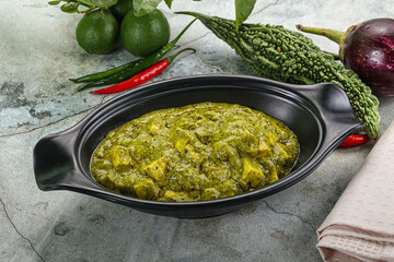 Indian cuisine - palak paneer cheese with spinach