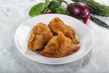 Indian cuisine - fries crispy samosa