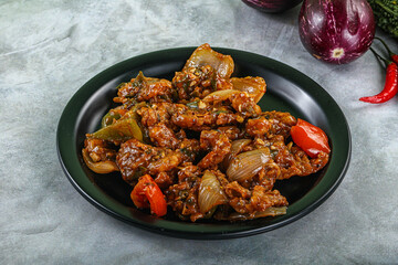 Asian cuisine - prawn in chili sauce