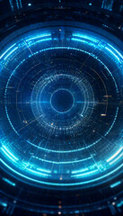 Fototapeta premium Abstract blue technological digital background