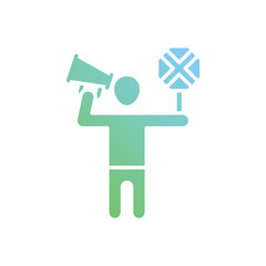 Protestor vector icon