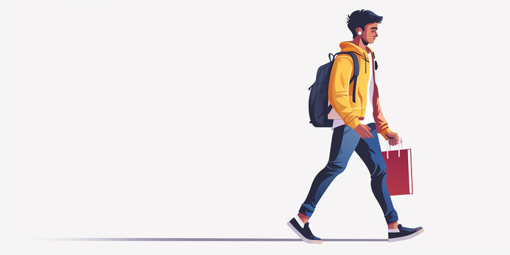 studens real image at college transparent background copyspace