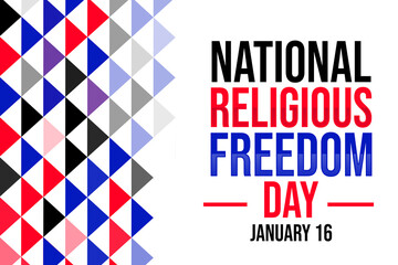Obraz premium January 16 is observed as religious freedom day on the national level, modern design background