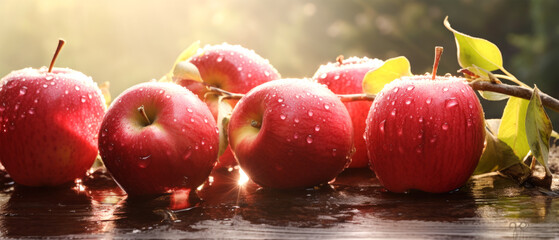 fresh apples on background