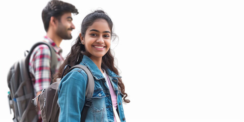 Obraz premium studens real image at college transparent background copyspace