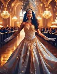 "Midnight Masquerade: Dancing in Mystery and Glamour"
