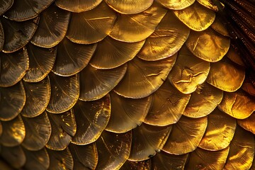 Macro photo of a golden fish scales .
