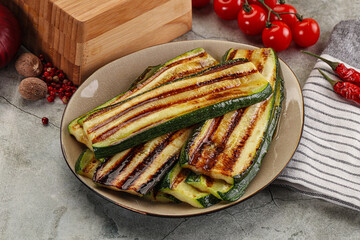 Grilled zucchini with olive oil