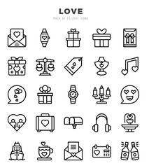 Love icons set. Vector illustration.