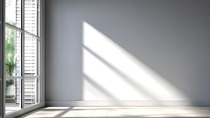 Fototapeta premium A minimalist interior with light from the window illuminating the interior of the room.