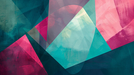 bold geometric shapes of teal and magenta, ideal for an elegant abstract background