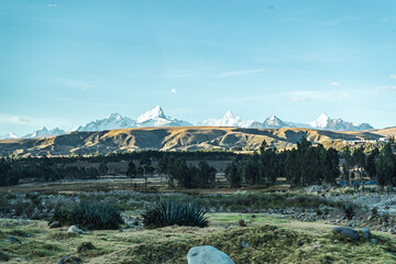 landscpae in the huascarán national park in the Peruvian andes