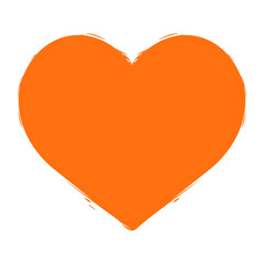 orange heart icon, love symbol.