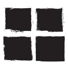 Black set paint, ink brush, brush strokes, brushes, lines, frames, grungy. Grungy brushes collection.